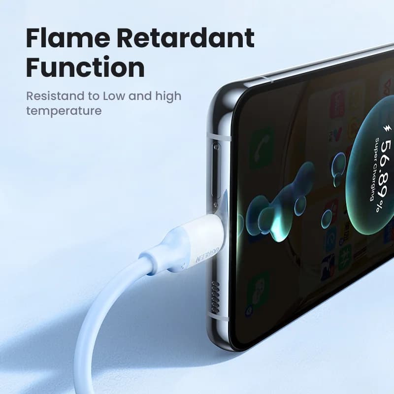 Cabo USB-C para USB-C de Silicone Macio, PD 60W, 3A