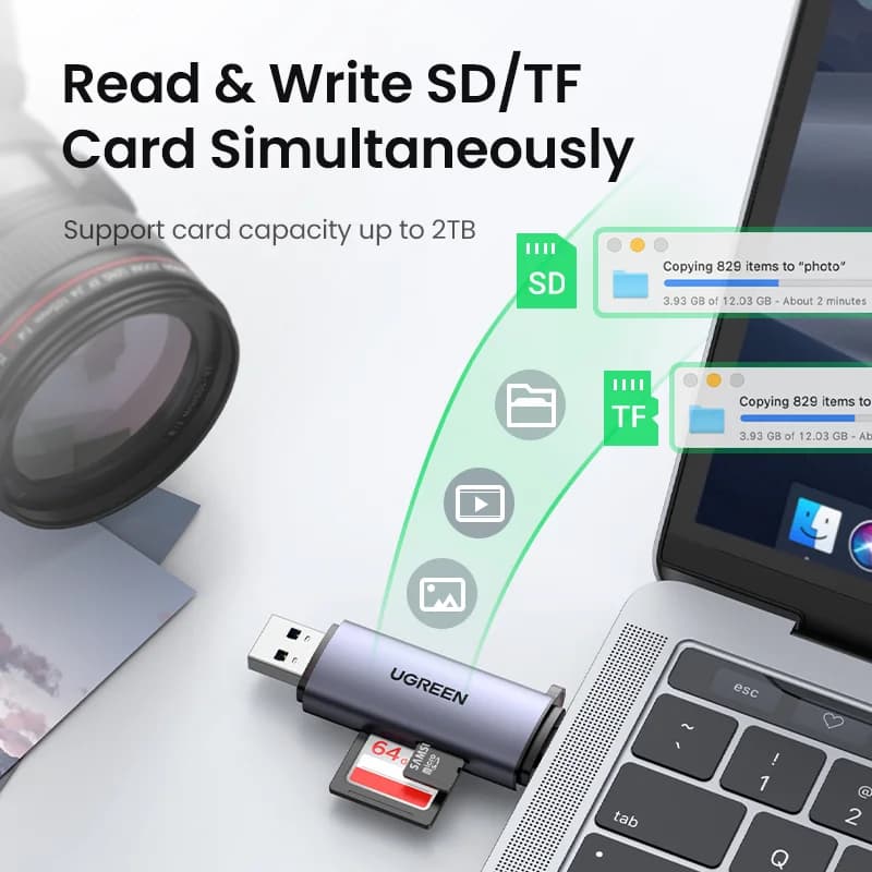 Leitor de Cartões SD/MicroSD USB 3.0 & USB-C