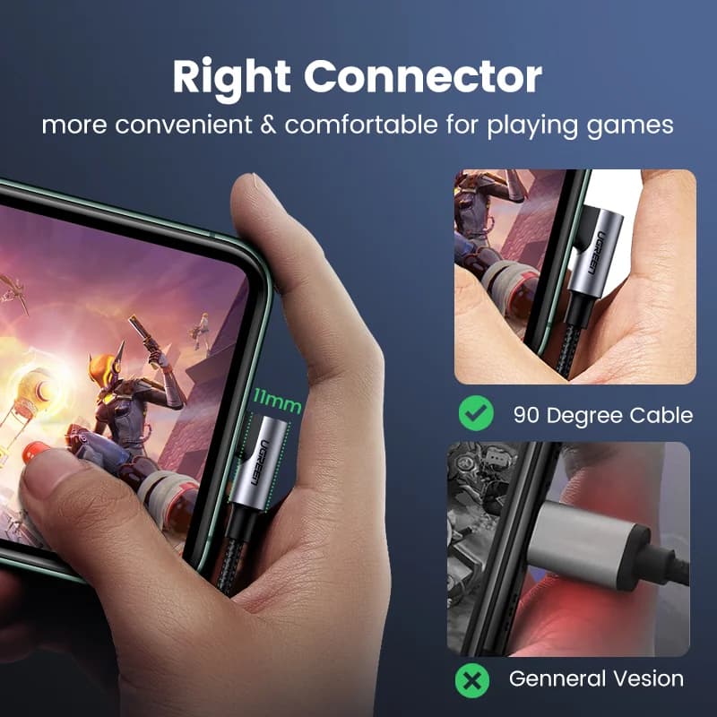 Cabo USB-C para Lightning MFi, PD 20W