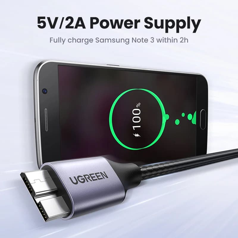 Cabo de Dados e Carregamento Rápido USB 3.0 Micro-B