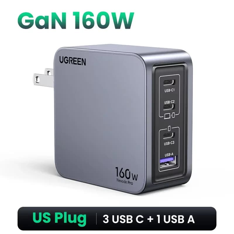 Carregador de Parede USB-C GaN 160W, PD3.1