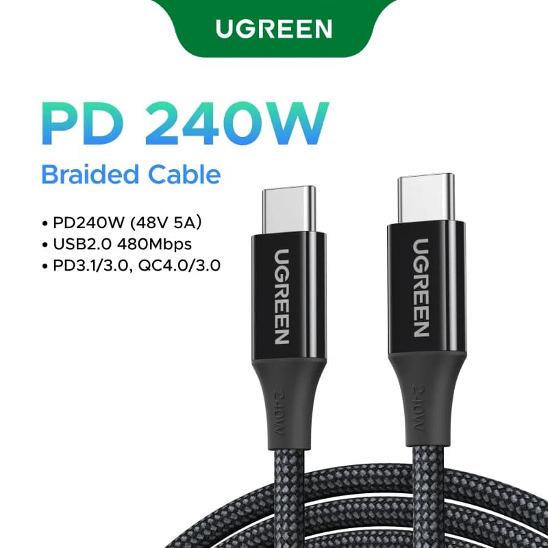 Cabo de Carregamento Rápido USB-C para USB-C 240W