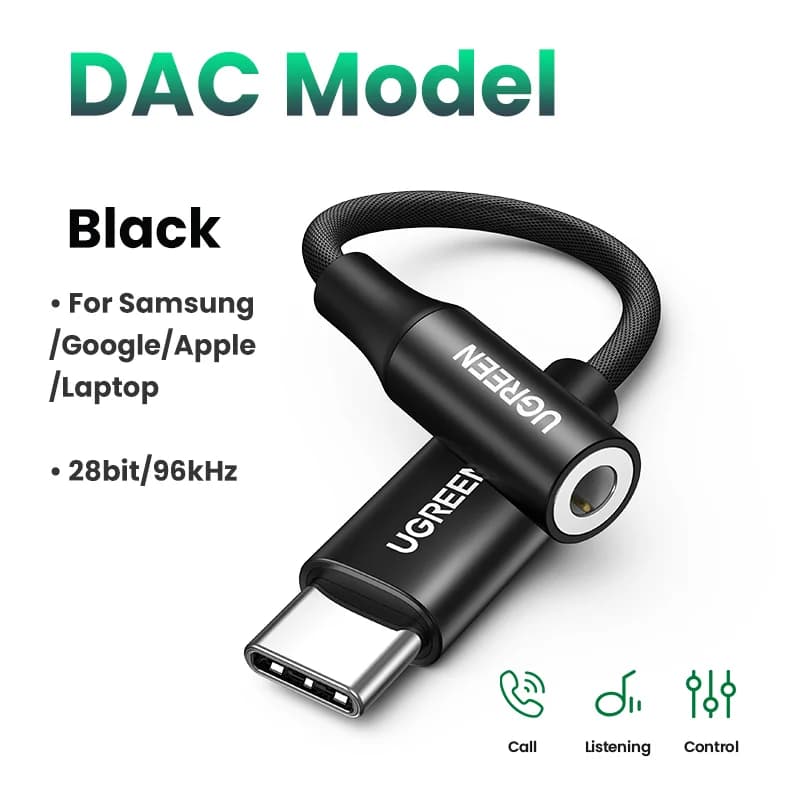 Adaptador de Fone de Ouvido USB-C para 3.5mm com DAC