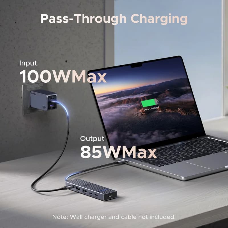Hub USB-C com HDMI 4K, Dados 10Gbps e PD 100W