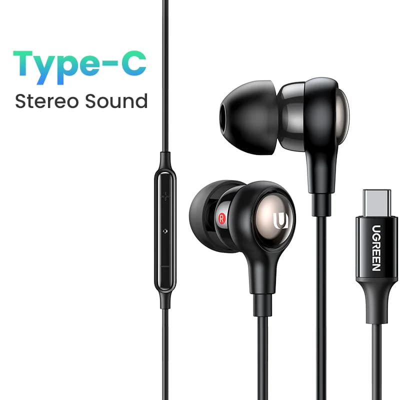 Fones de Ouvido Wired USB-C com Microfone e Som Estéreo HiFi