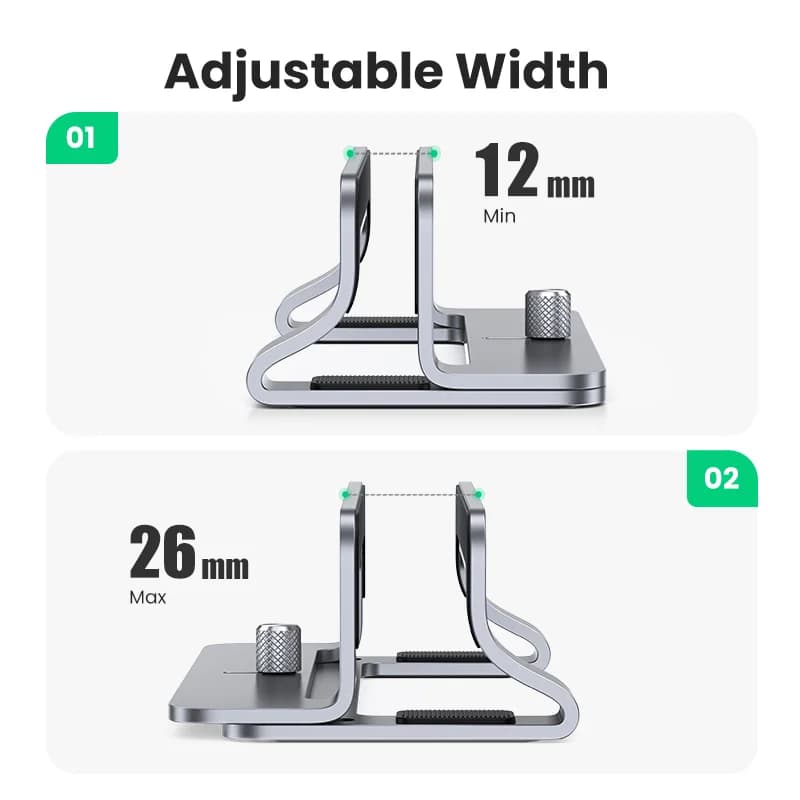 Suporte Vertical Dobrável para Notebook em Alumínio
