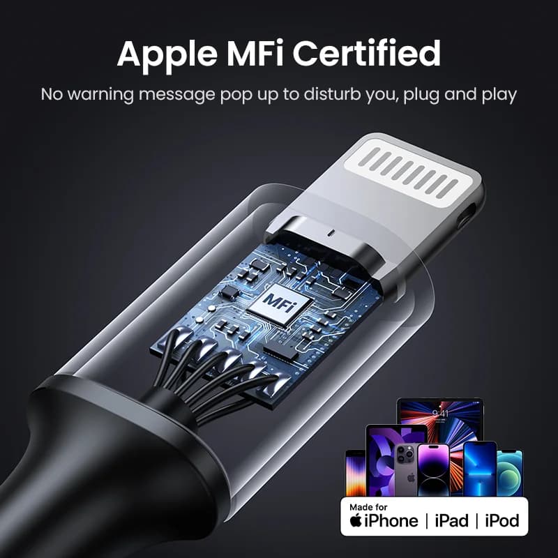 Cabo USB-C para Lightning, PD 20W, MFi