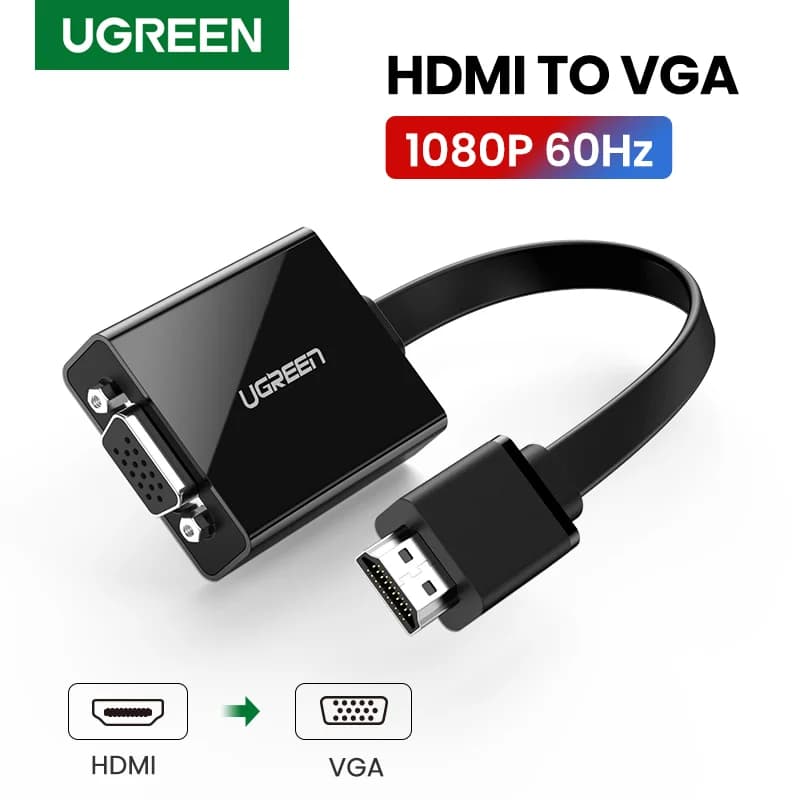 Adaptador HDMI para VGA com Áudio 3.5mm, 1080P