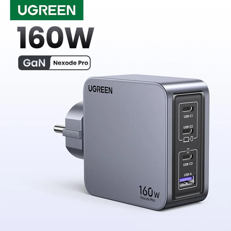 Carregador GaN USB-C 160W com Plugue Coreano