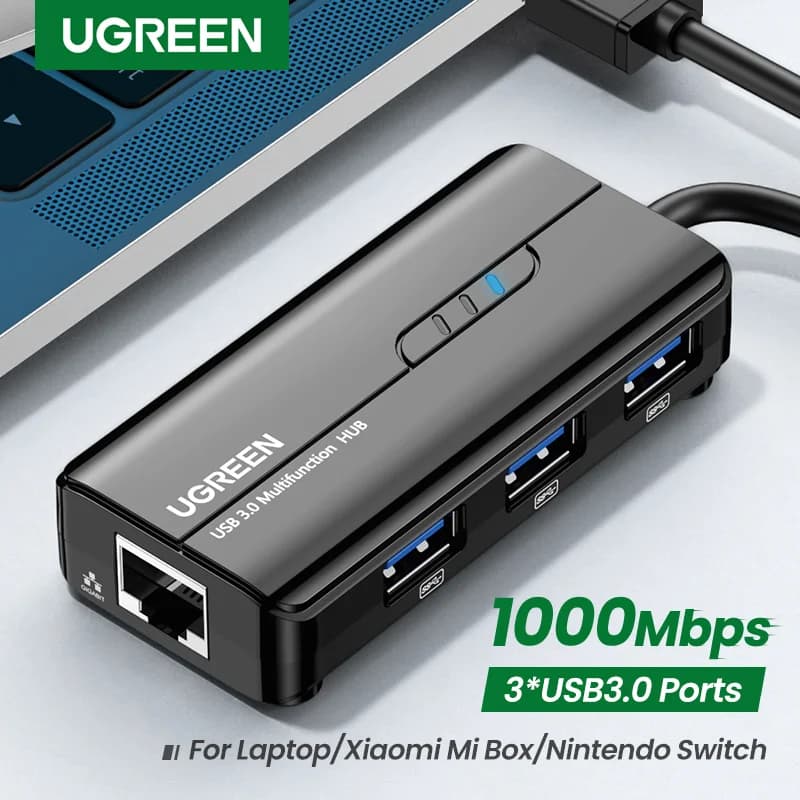 Adaptador USB 3.0 para Ethernet Gigabit com Hub