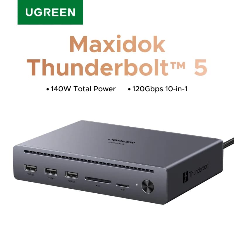 Estação de Acoplamento Thunderbolt 5 10 em 1 com 120Gbps