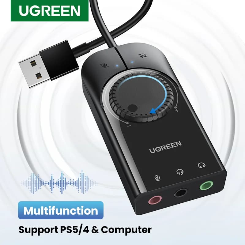 Interface de Áudio Externa USB Placa de Som