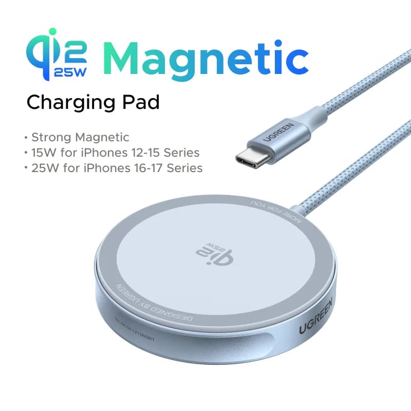 Carregador Wireless Magnético Qi2 com Suporte, 25W