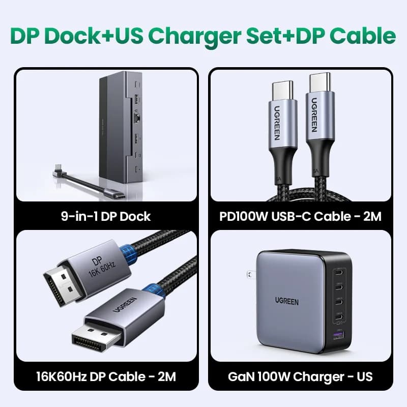 Estação de Acoplamento USB-C, 4K 120Hz, 10Gbps, PD 100W