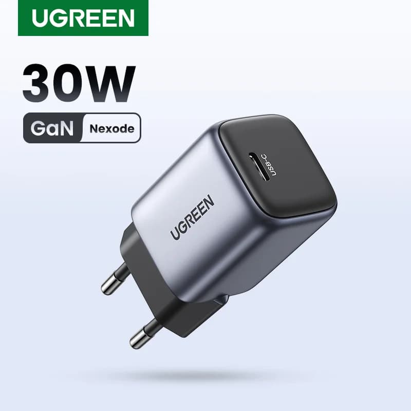 Carregador Rápido GaN 30W com PD3.0 para iPhone e Android