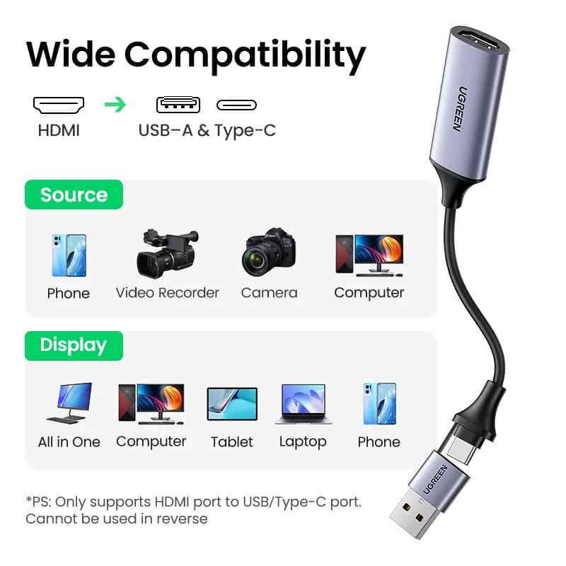 Capturadora de Vídeo 4K HDMI para USB-C