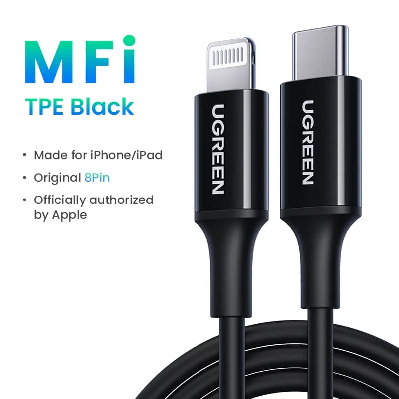Cabo USB-C para Lightning, PD 20W, MFi