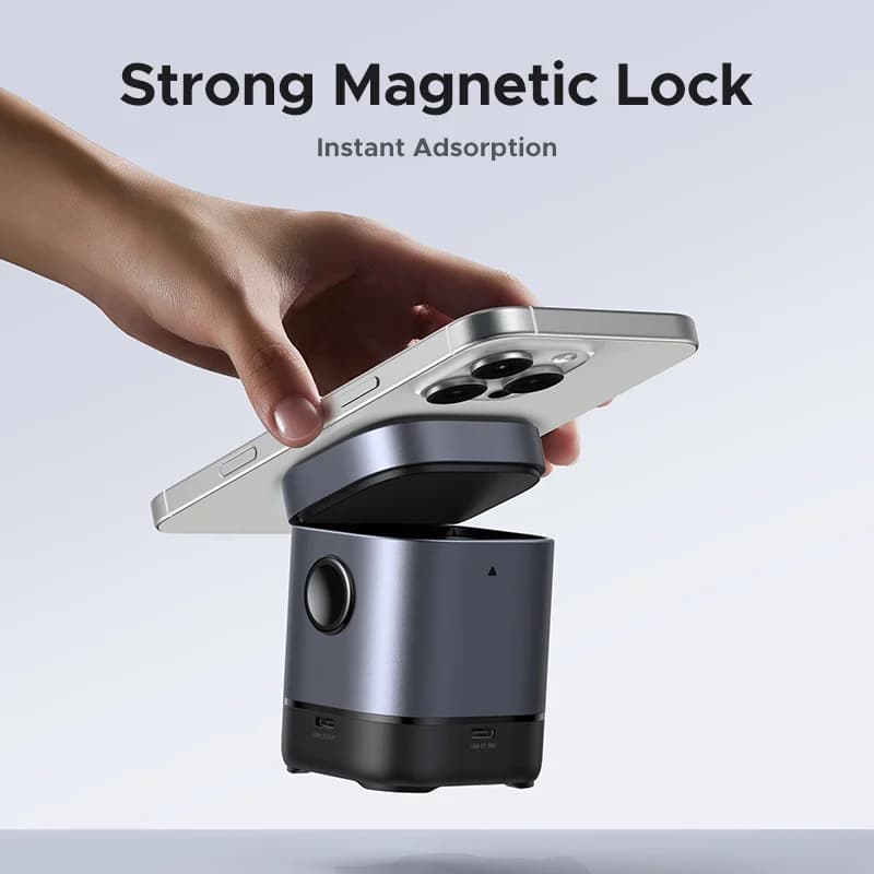 Base de Carregamento Sem Fio Magnético Qi2 15W com Cabo