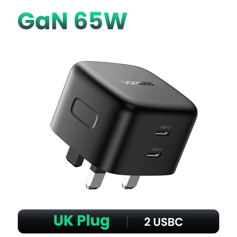 Carregador Rápido USB-C GaN 100W, Plugue UK