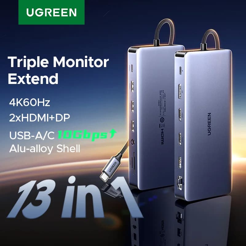 Dock USB-C 13-em-1 com Triple Display e RJ45