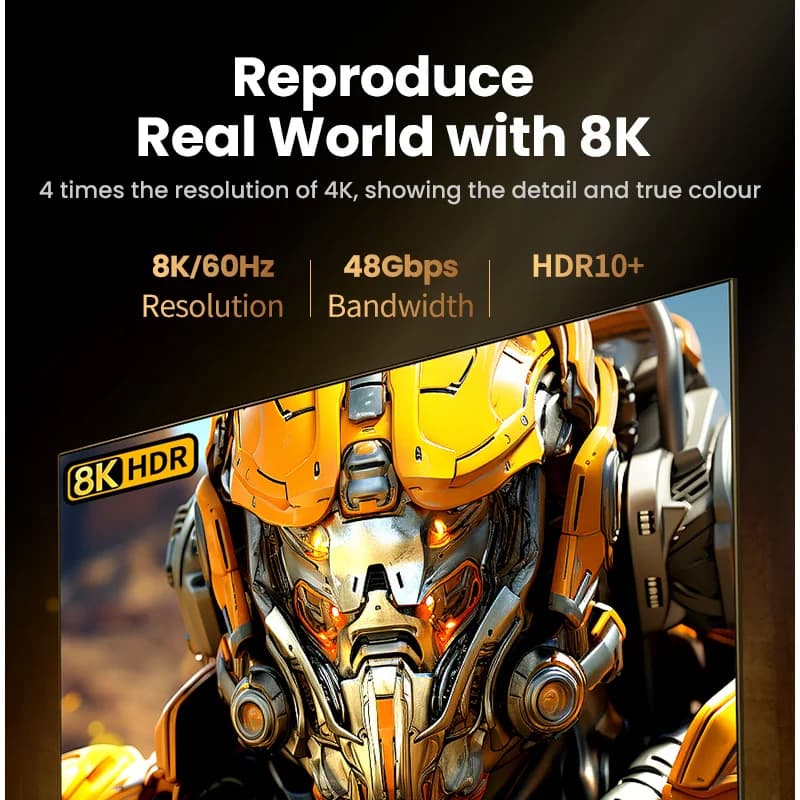 Cabo HDMI 8K, 60Hz, 48Gbps