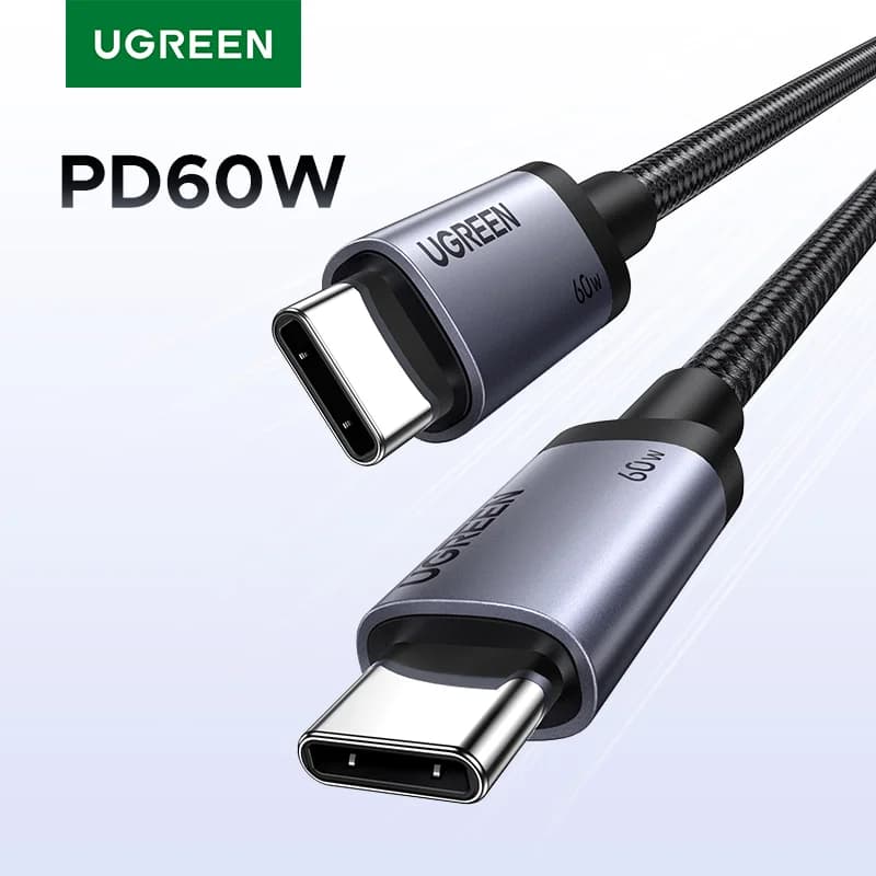 Cabo USB-C para USB-C, 60W PD Carregamento Rápido