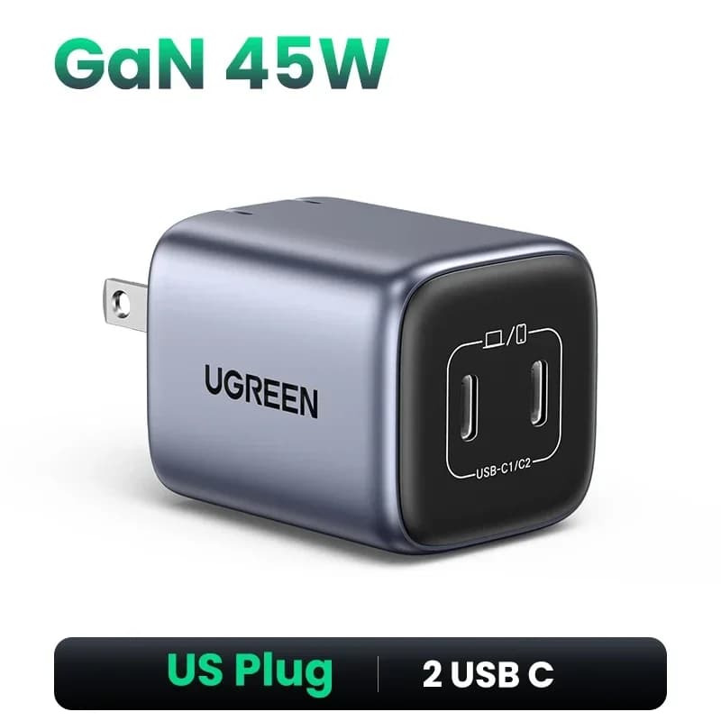 Carregador Rápido USB-C GaN 35W com Plugue US