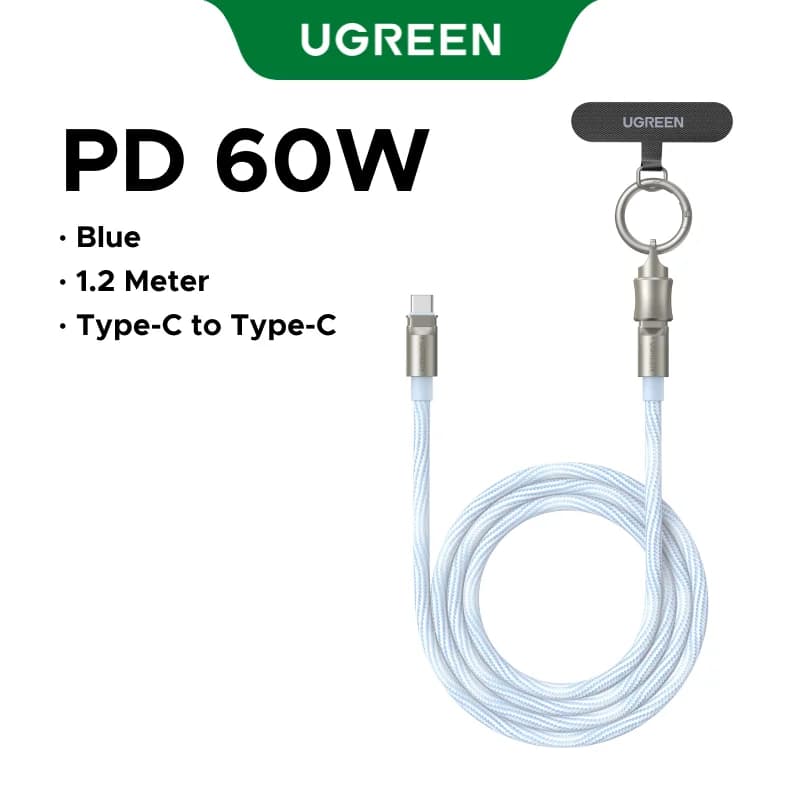 Cabo de Carregamento USB-C com Cordão PD60W