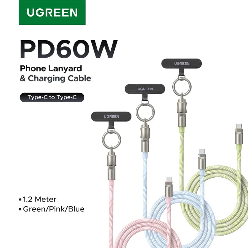 Cabo de Carregamento USB-C com Cordão PD60W