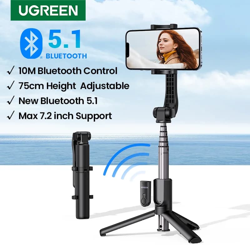 Tripé Selfie Stick Bluetooth com Obturador Remoto