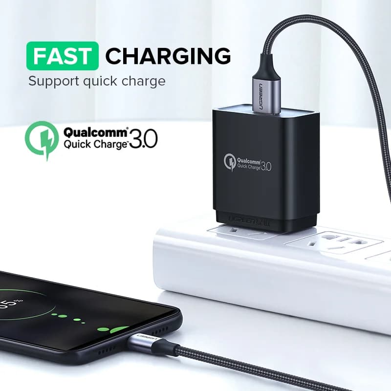Cabo Micro USB Carregamento Rápido, 2 Peças, 1,5m, 2A