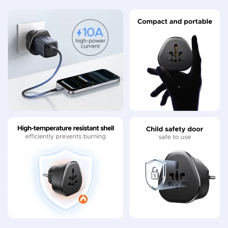Adaptador de Energia de Viagem Universal Multinacional