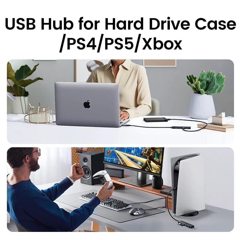 Hub USB 3.0 & USB-C de 4 Portas