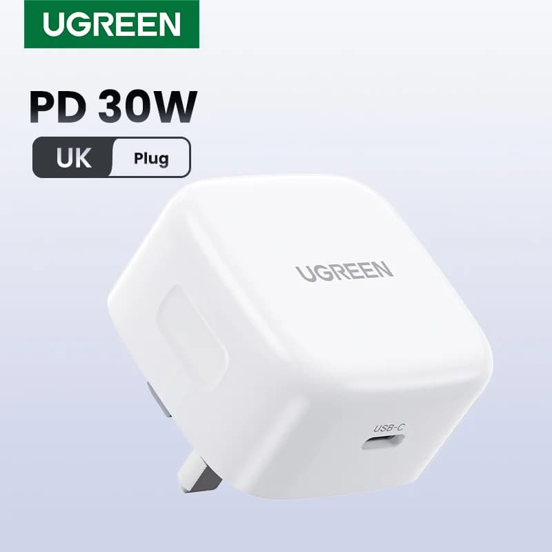 Carregador Rápido USB-C de 30W com Plugue UK