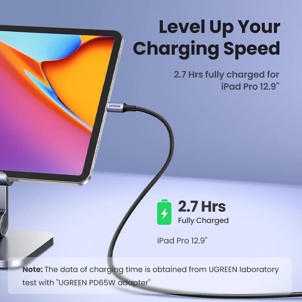 Cabo USB-C para USB-C, 100W PD, 5A