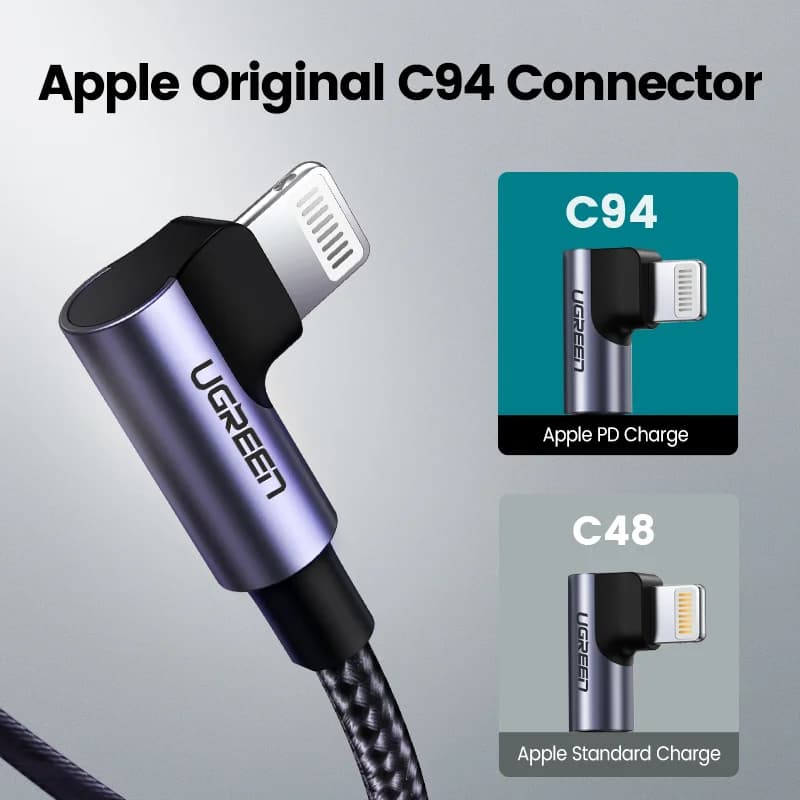 Cabo USB-C para Lightning MFi, PD 20W