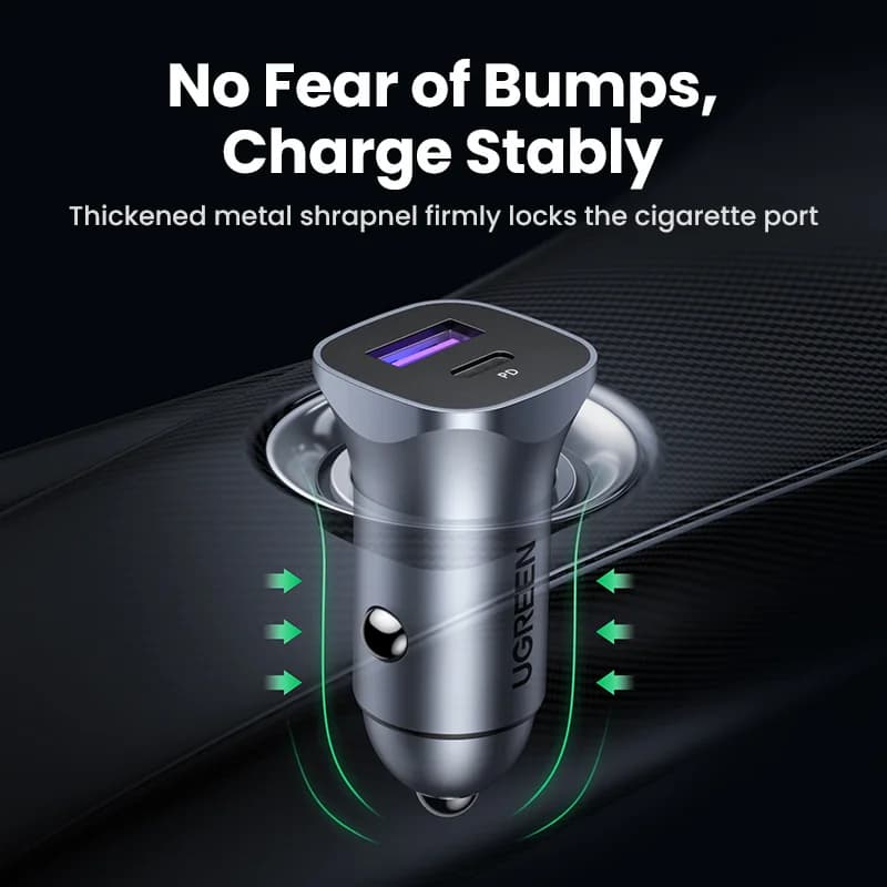Carregador de Carro USB-C com Quick Charge 4.0 e PD