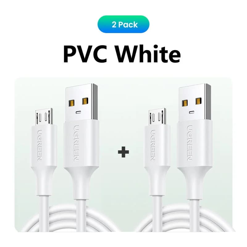 Cabo Micro USB Carregamento Rápido, 2 Peças, 1,5m, 2A