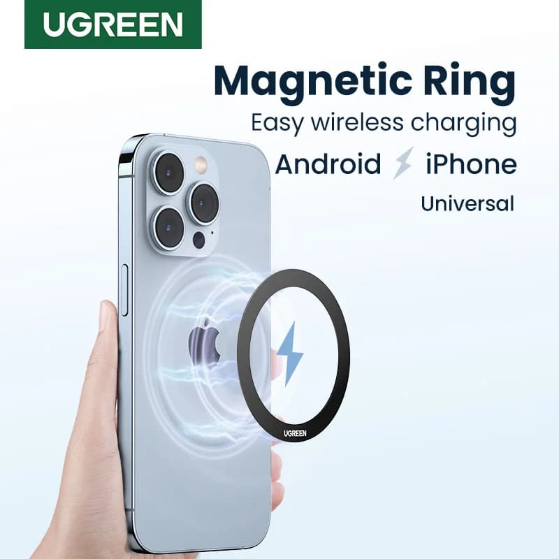 Adaptador de Anel Metálico Magnético para Carregamento Sem Fio MagSafe