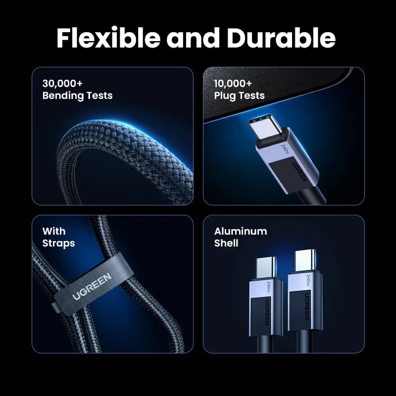 Cabo USB-C para USB-C 240W com Carregamento Rápido PD3.1