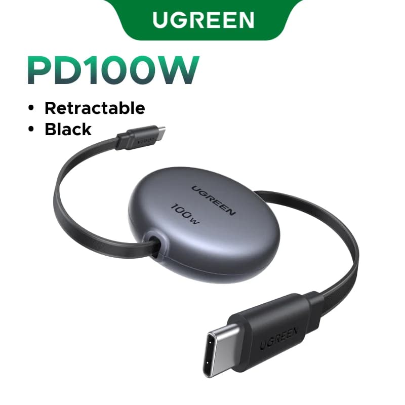 Cabo Retrátil USB-C para USB-C de Carregamento Rápido 100W