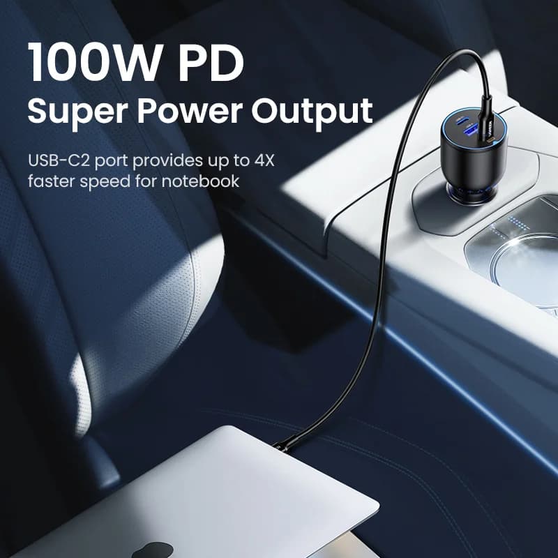 Carregador Automotivo Duplo USB-C 130W