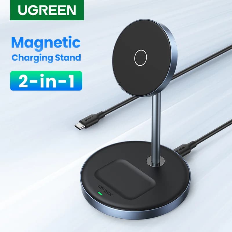 Carregador Wireless Magnético 2-em-1 para iPhone e AirPods