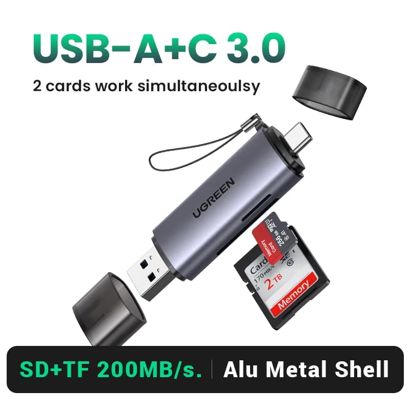 Leitor de Cartões SD/MicroSD USB 3.0 & USB-C