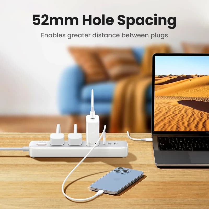 Régua de Energia de Mesa com Carregador de 30W e Plugue UK